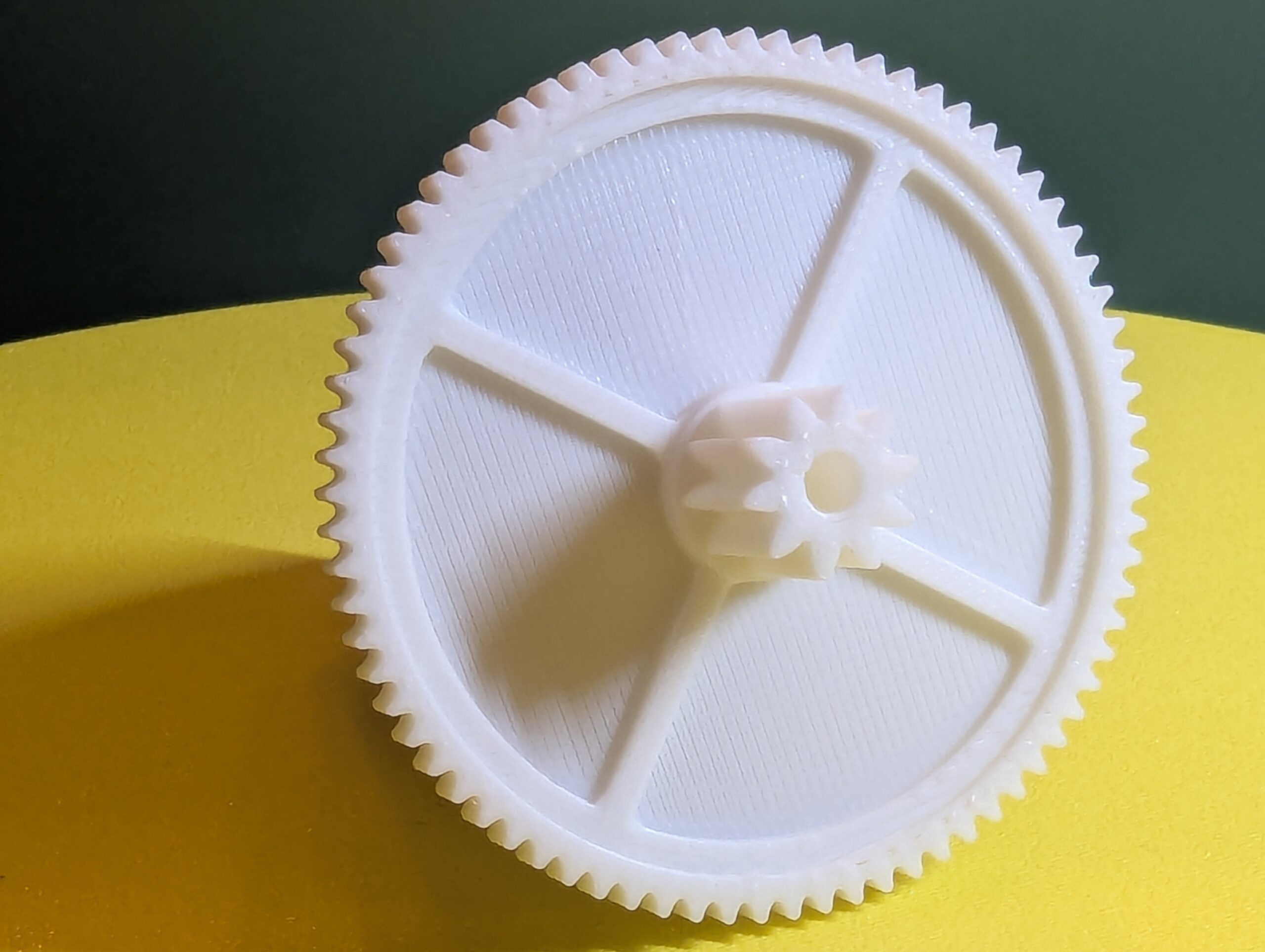 Prototype gear used for validation before final ABS production.