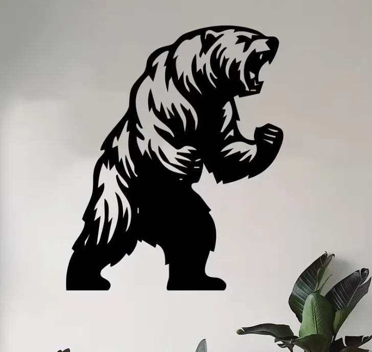 Fierce Bear 3D Printed Wall Art