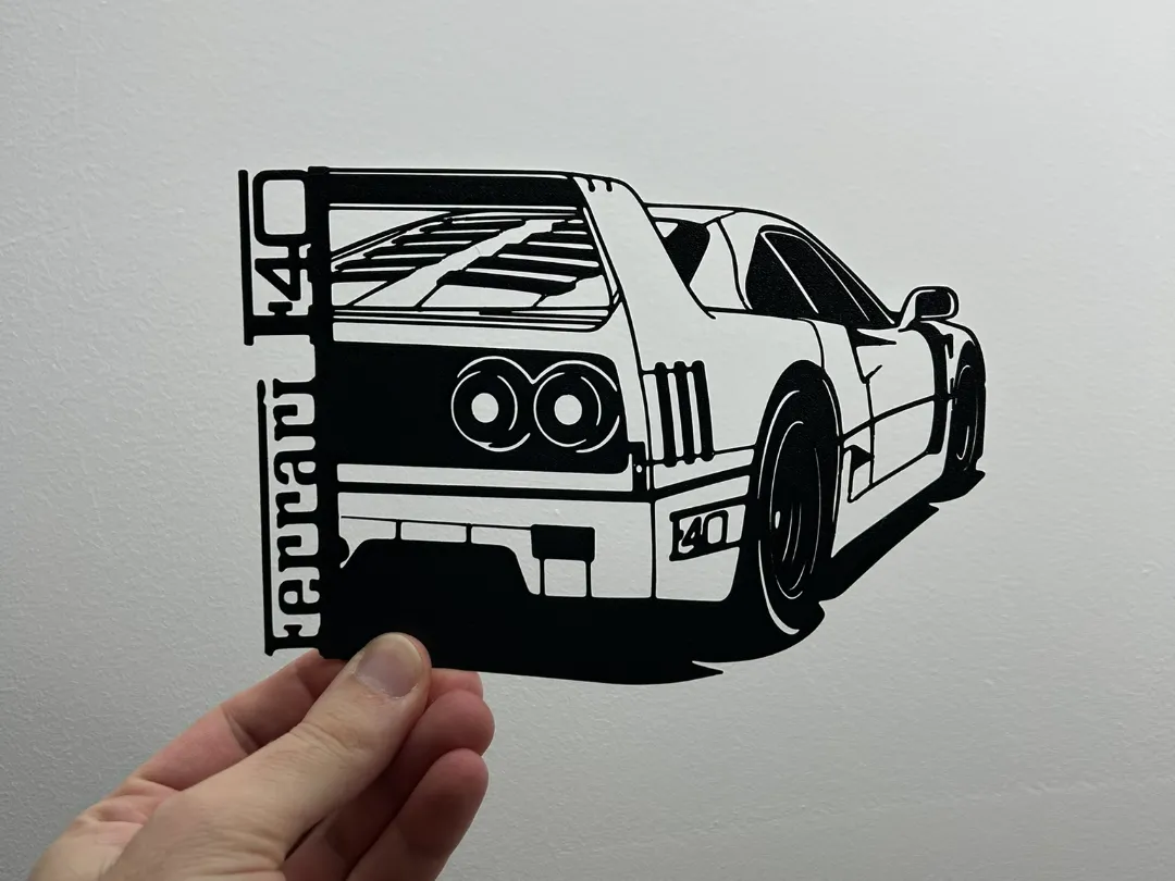 Ferrari F40 3D Printed Wall Art